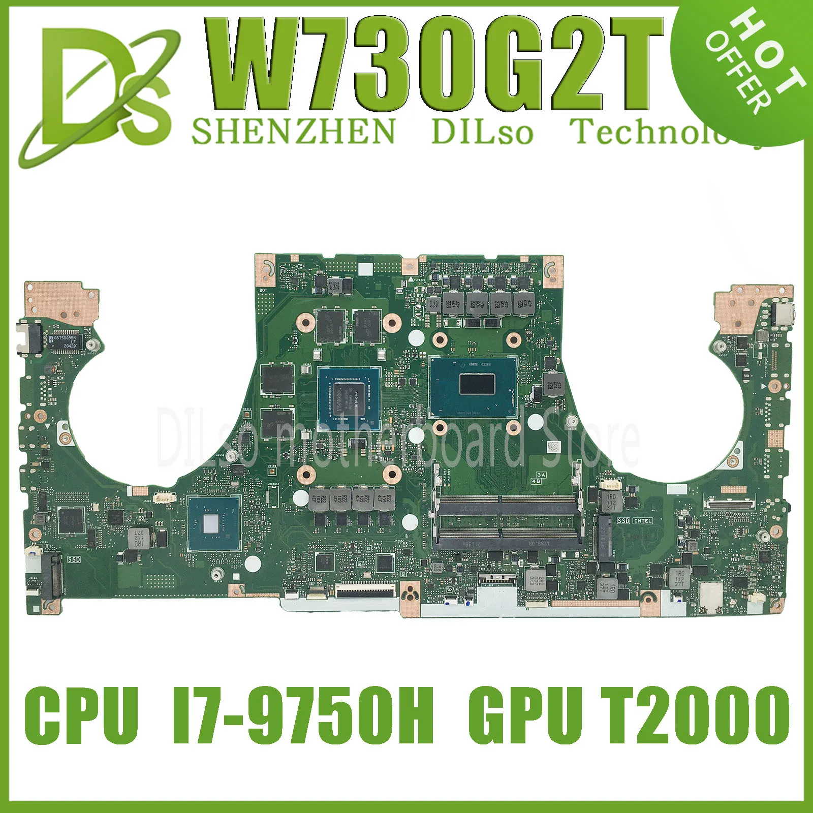 Scheda Madre Kefu W730G2T Per Scheda Madre Per Laptop Asus Proart Studiobook Pro X W730G2T-G730G1T Con I7-9750H T2000 T1000 100% Funzionante