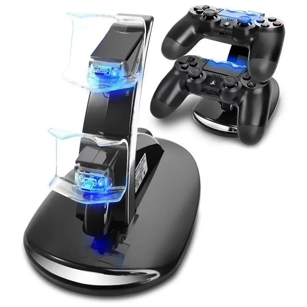 Controller Charger Dock Led Dual Usb Charging Dual Usb Charging Dock Holder Stand Charger Station Per Controller Di Gioco Ps4