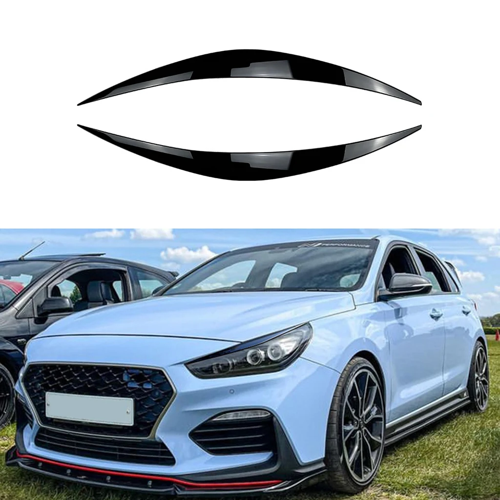 Per Hyundai I30 I30N Mk3 2017-2019 Faro Sopracciglio Palpebra Trim Lampada Copertura Adesivo Accessori Auto