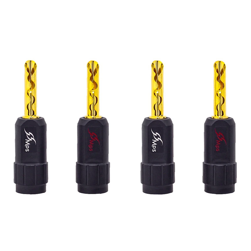 Hifi Mps Shark-4 Cavo Altoparlante Hifi Spine A Banana Connettore Jack Audio Connettore Altoparlante Amplificatore Placcato Oro 24K