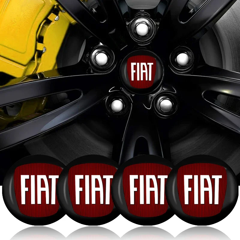 4Pcs 56Mm Car Wheel Center Hub Cap Badge Emblem Decal Wheel Sticker Per Fiat 500 Punto 124 125 500 Bravo Stilo Panda Abarth Car