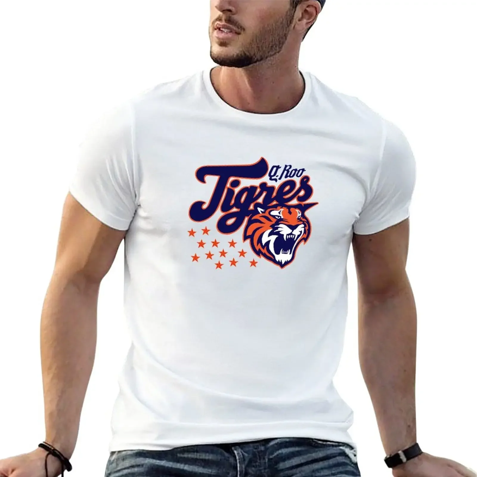 Tigres De Quintana Roo T-Shirt Customs Heavyweights Blacks Mens Magliette Bianche