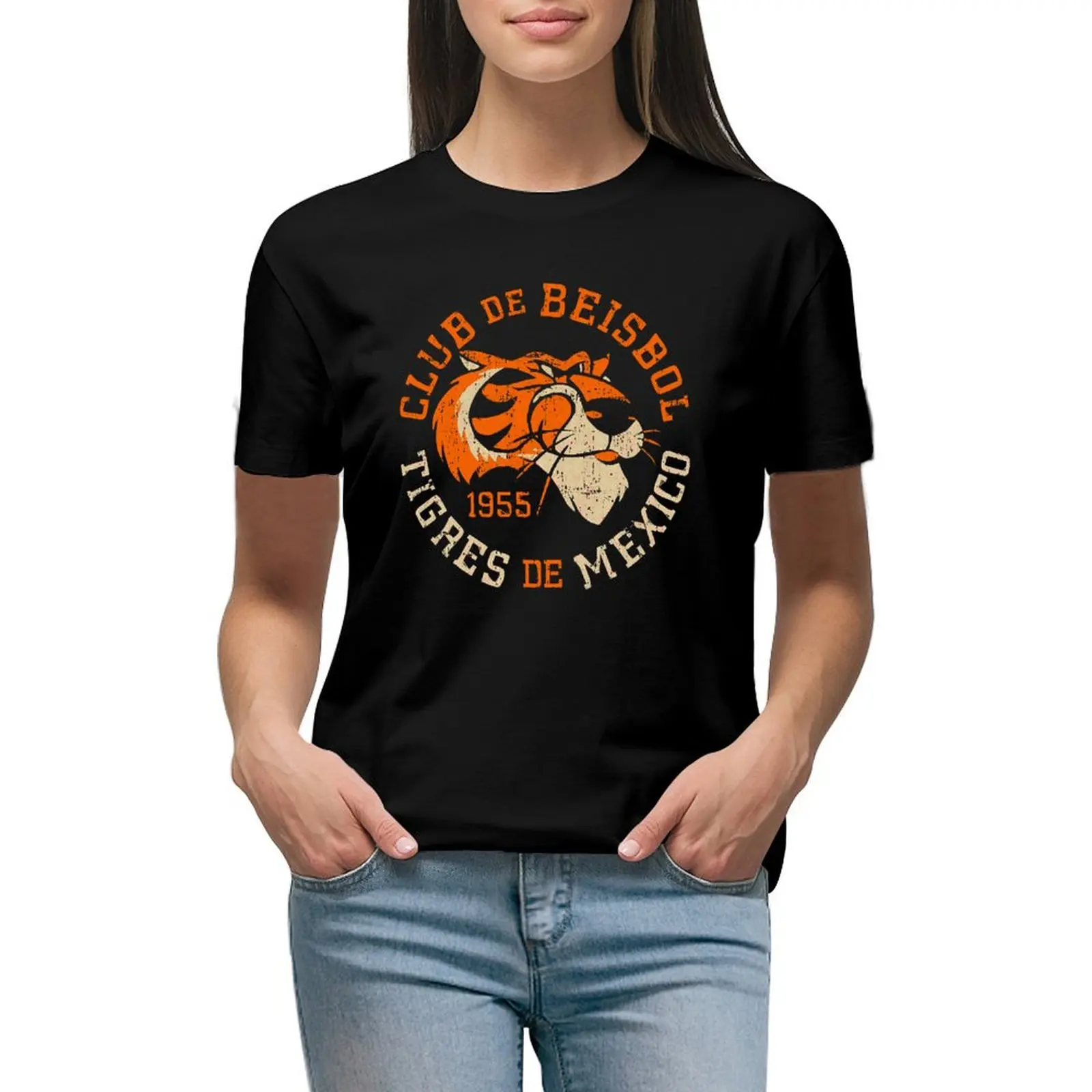 Tigres De Mexico City Tigers 1955 Club De Beisbol Logo (Distressed) T-Shirt
