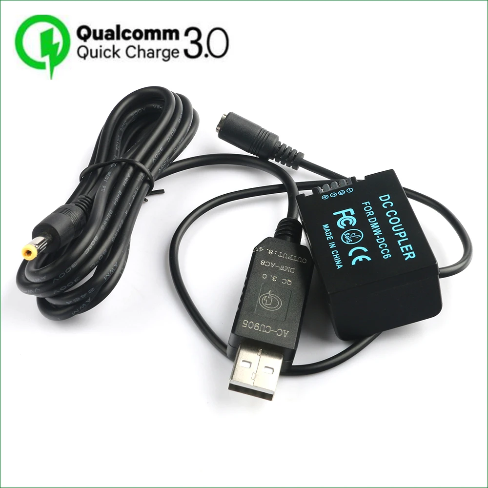 Dmw-Bmb9 Dummy Batteria Dmw-Ac8 Dmw-Dcc6 Dc Accoppiatore Per Panasonic Dc-Fz80 Dc-Fz81 Dc-Fz82 Dc-Fz83 Dc-Fz85