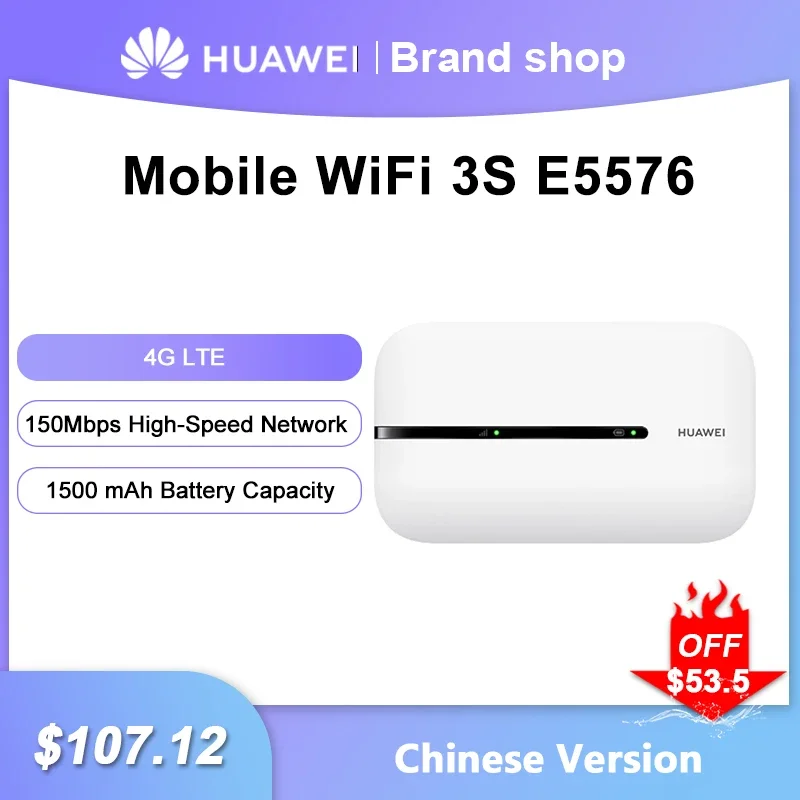 Huawei Mobile Wifi 3S E5576 Router 4G Lte 150 Mbps Sblocca Modem Mini Outdoor Portatile Hotspot Sim Card Slot Repeater 1500Mah