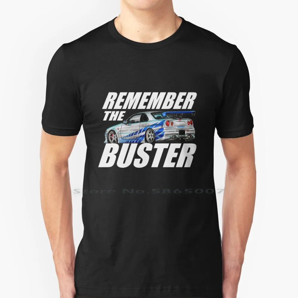 Ricorda La Maglietta Buster R34 Skyline Cotton 6Xl Paul Walker R34 Gtr Fast 9 Brian Fast And Furious 9