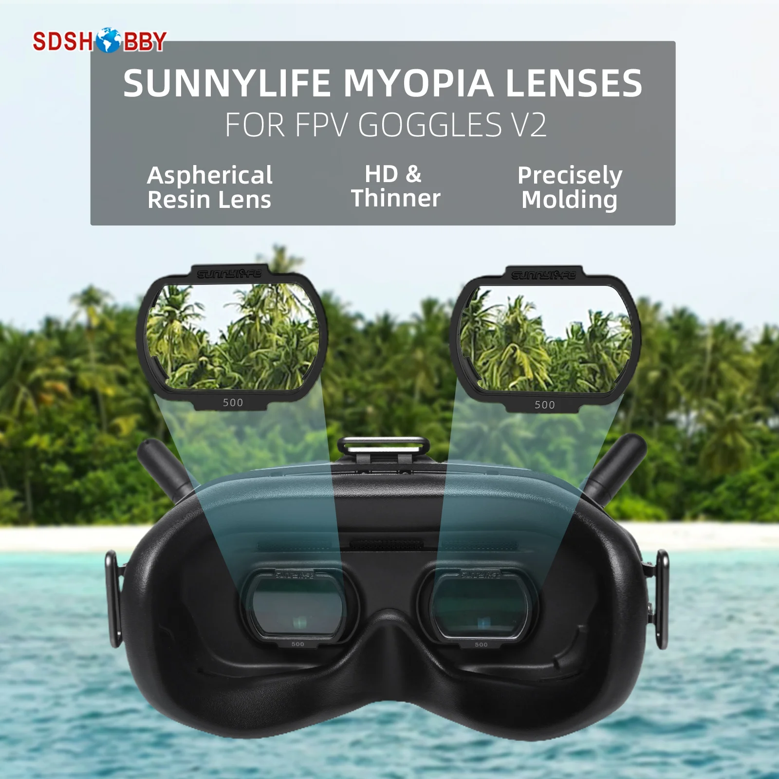 Sunnylife Myopia Lenses Nearsighted Corrective Aspherical Lenses Glasses For Dji Fpv Goggles V2