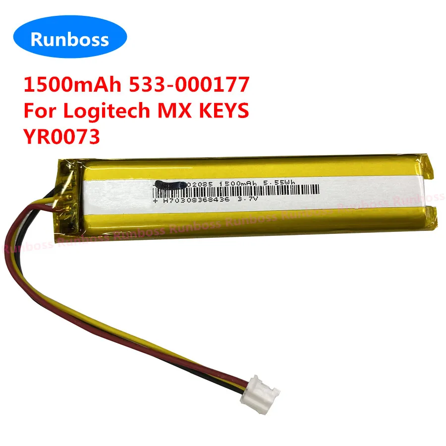 Tastiera 533-000221 802085 533-000177 533-000141 1500Mah Batteria Per Tastiera Logitech K800, Mx Keys, Yr0073,Mx Keys Mini Yr0084
