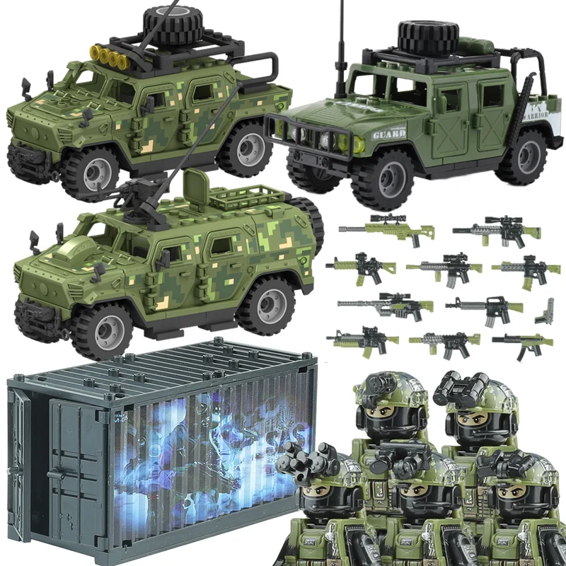 Moderne Forze Speciali Britanniche Figure Building Blocks Uk Special Air Service Regiment Soldier Container Car Military Arms Toy