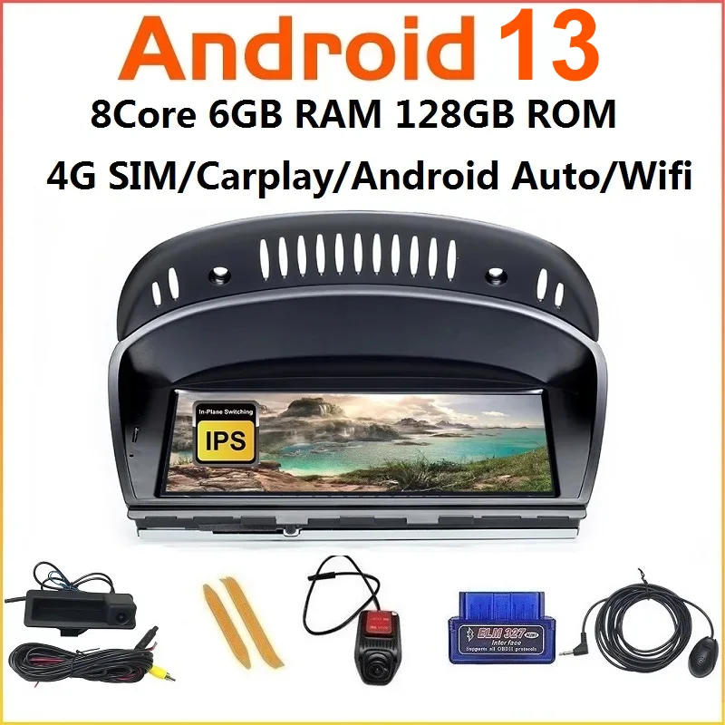 4G Sim Android 13 Per Bmw Serie 5/3 E60 E61 E62 E63 E90 E91 Cic Ccc Car Audio Radio Stereo Lettore Multimediale Navigazione Gps