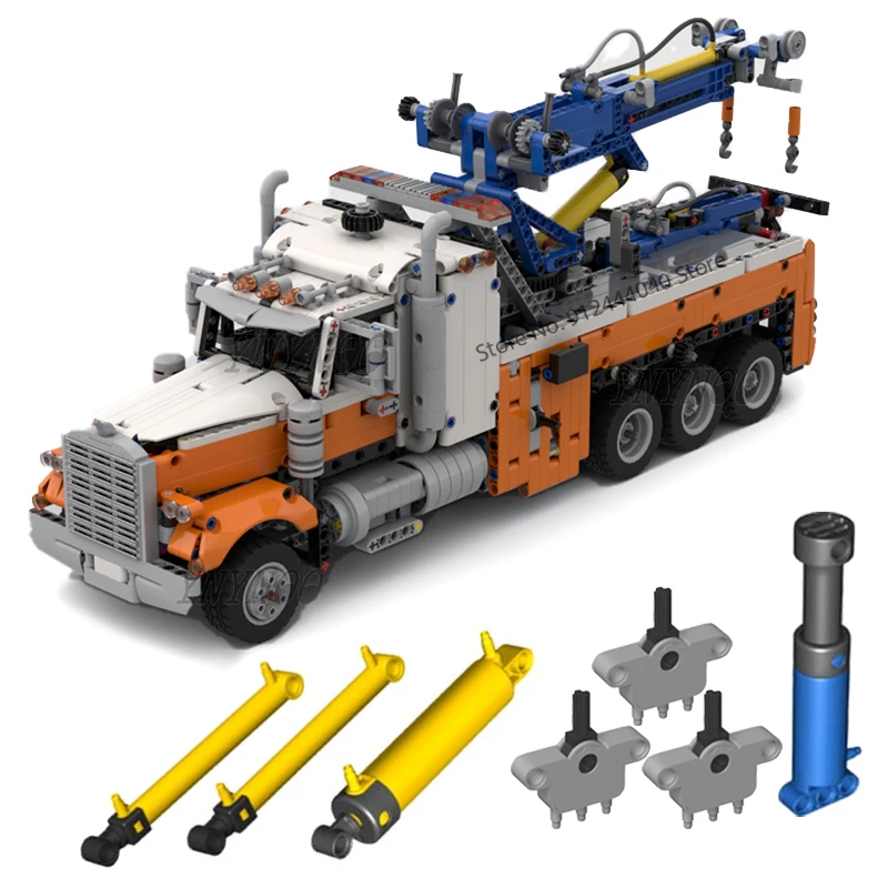 New Customed Moc Technical American Semi Truck Mod Dal 42128 Heavy-Duty Tow Truck Building Blocks Set Mattoni Giocattoli Per Bambini