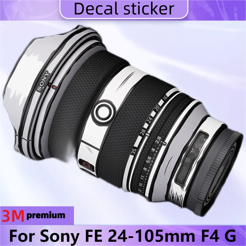 Pelle Di Decalcomania Stilizzata Per Sony Fe 24-105Mm F4 G Oss Adesivo Per Obiettivo Della Fotocamera Pellicola Avvolgente In Vinile Sel24105G 24-105 