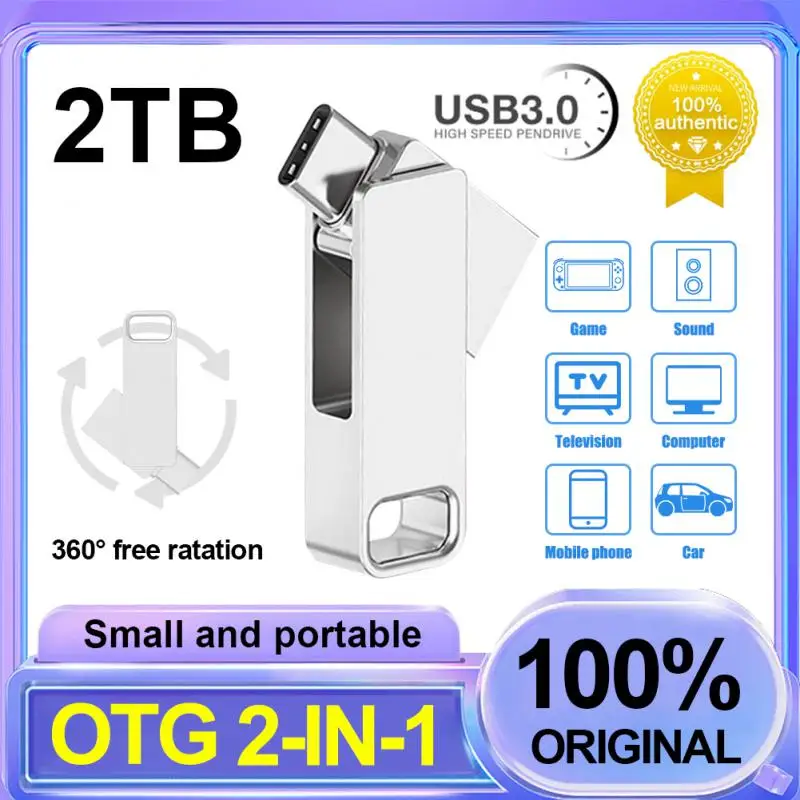 2Tb Mini Usb 3.0 Flash Drive 1Tb Pen Drive Ad Alta Velocità 1Tb Metal U Disk Type-C Usb Pen Drive Memory Stick Per L'Archiviazione Dei Dati