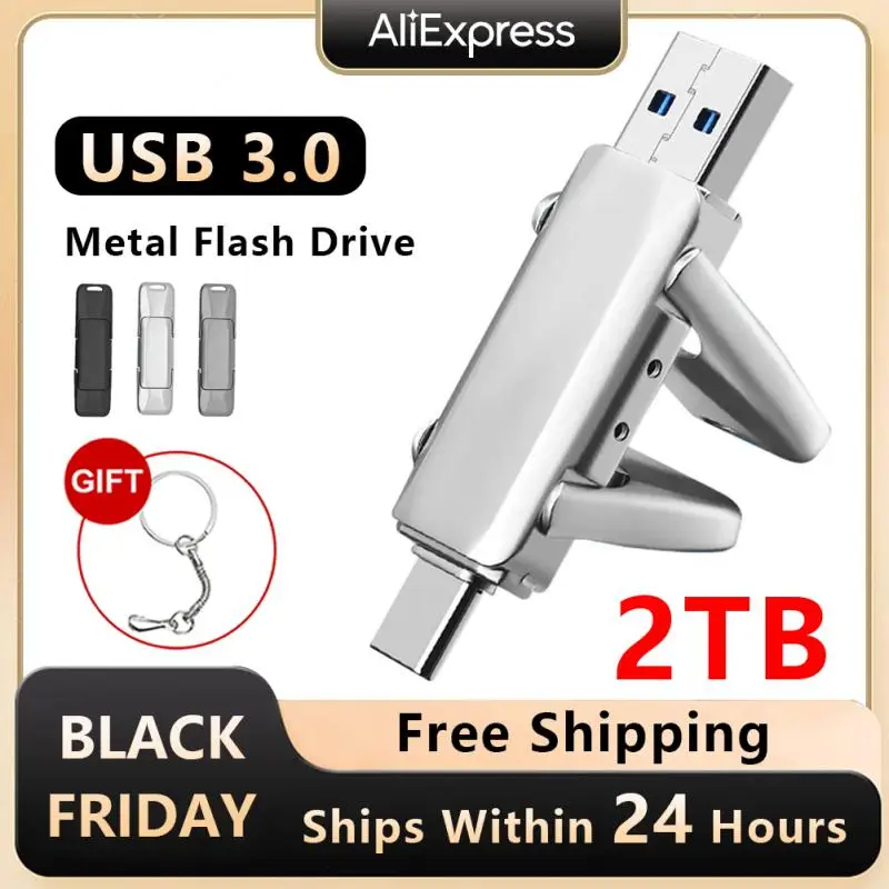 2Tb Mini Usb 3.0 Flash Drive 1Tb Pen Drive Ad Alta Velocità 1Tb Metal U Disk Type-C Usb Pen Drive Memory Stick Per L'Archiviazione Dei Dati