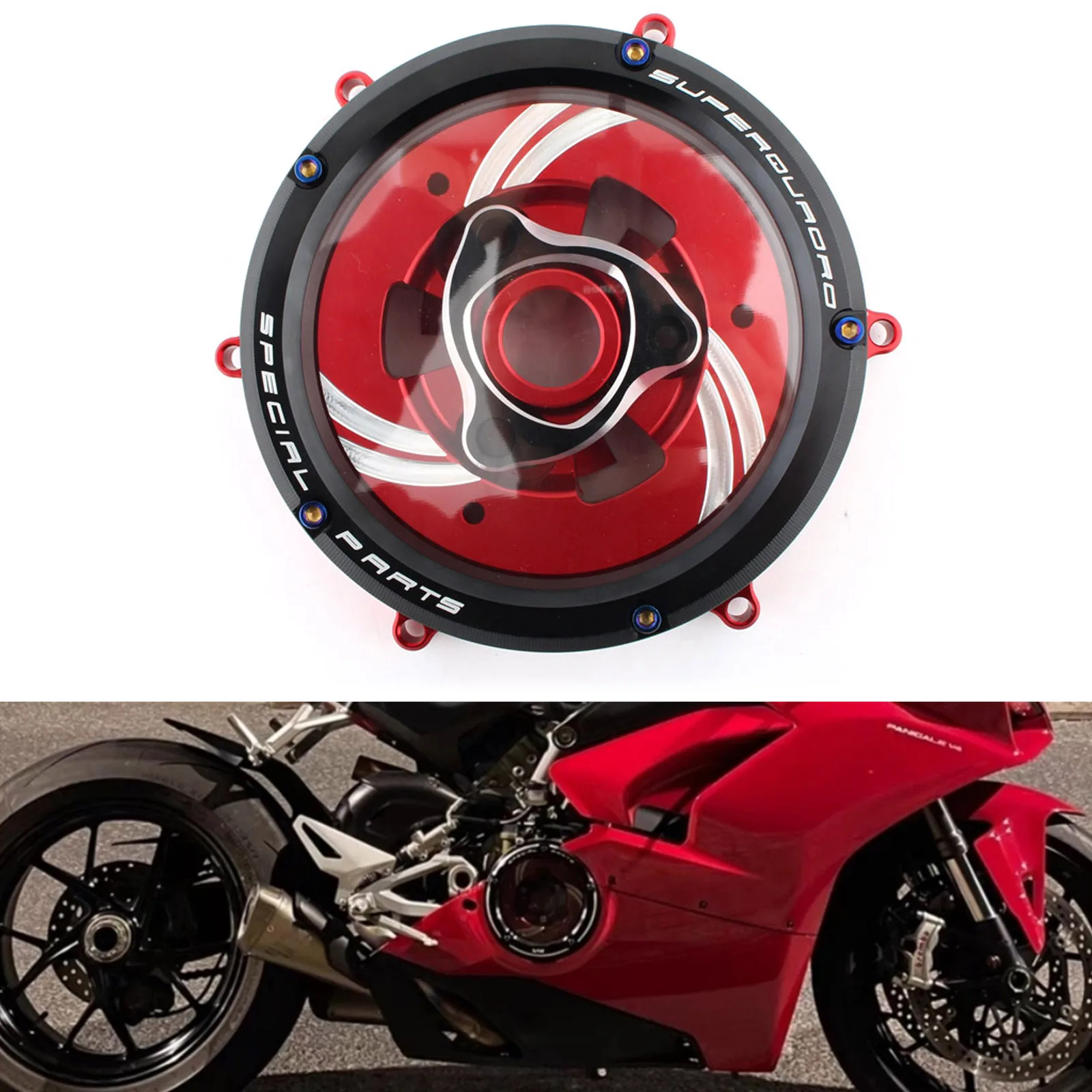 Per Ducati 959 1199 1299 V2 Panigale Streetfighter Speciale Racing Clear Clutch Cover Fermo A Molla