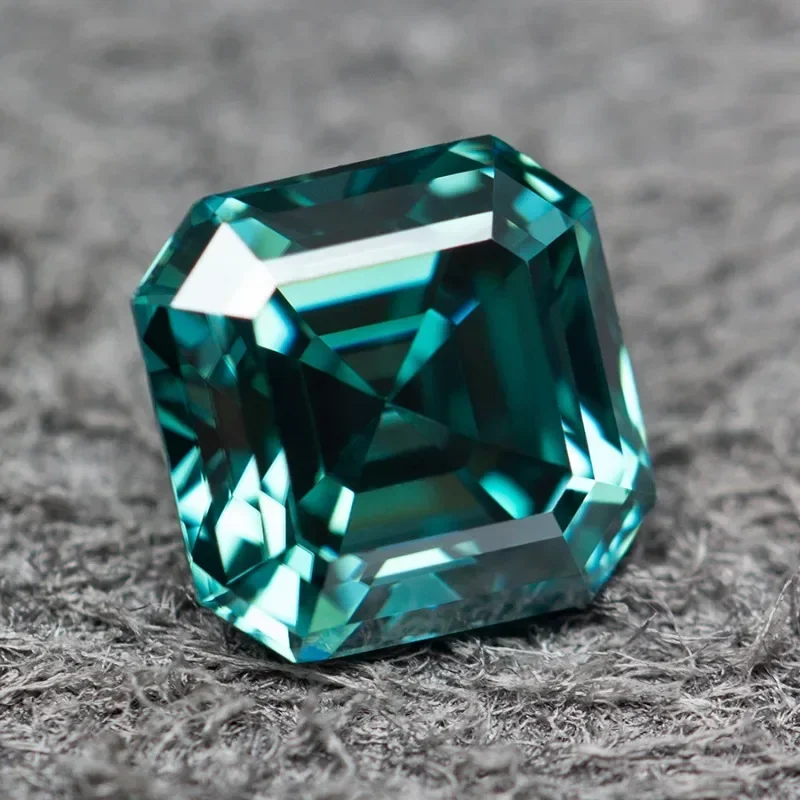Per Gioielli Top Green Asscher Cut Moissanita Diamond Vvs1 Pass Diamond Tester Pietra Moissanite Con Certificato Gra