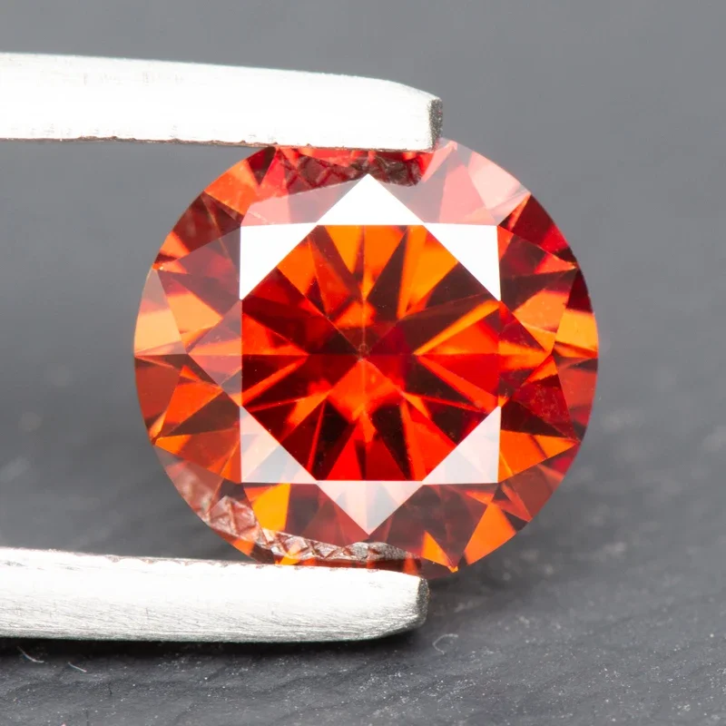 Moissanite Granato Colorato Lab Grown Diamond Certified Moissanita Lab Grown Diamond Passed Diamond Tester Con Rapporto Gra