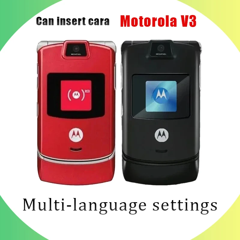 Spedizione Gratuita Motorola Razr V3 Ricondizionato-Originale Sbloccato Flip Bluetooth Phone Gsm 1.23 Mp Fotocamera 850/900/1800/1900