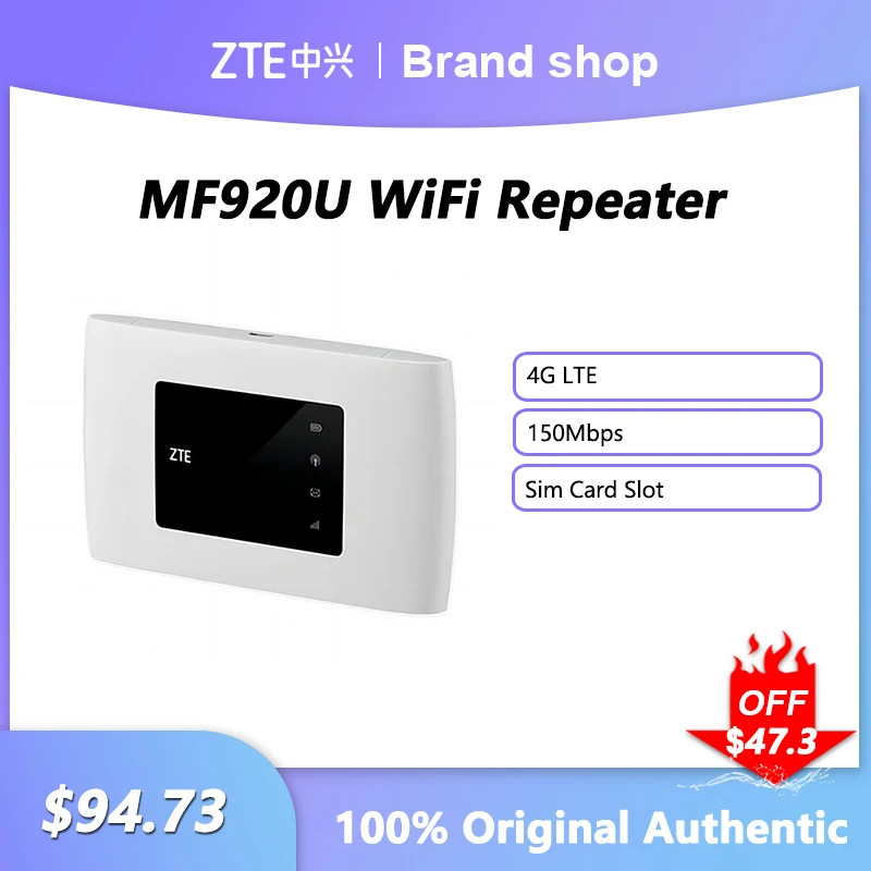 Originale Sbloccato Zte Mf920U Ripetitore Wifi 150Mbps 4G Lte Router Wi-Fi Mobile Portatile Con Slot Per Sim Card Batteria 2000Mah