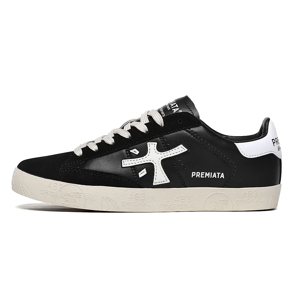 Premiata Scarpe Casual Nere Classiche Retrò Americane Da Uomo Fashion Light Luxury Fur Splicing Street Trend Scarpe Da Skateboard Sportive