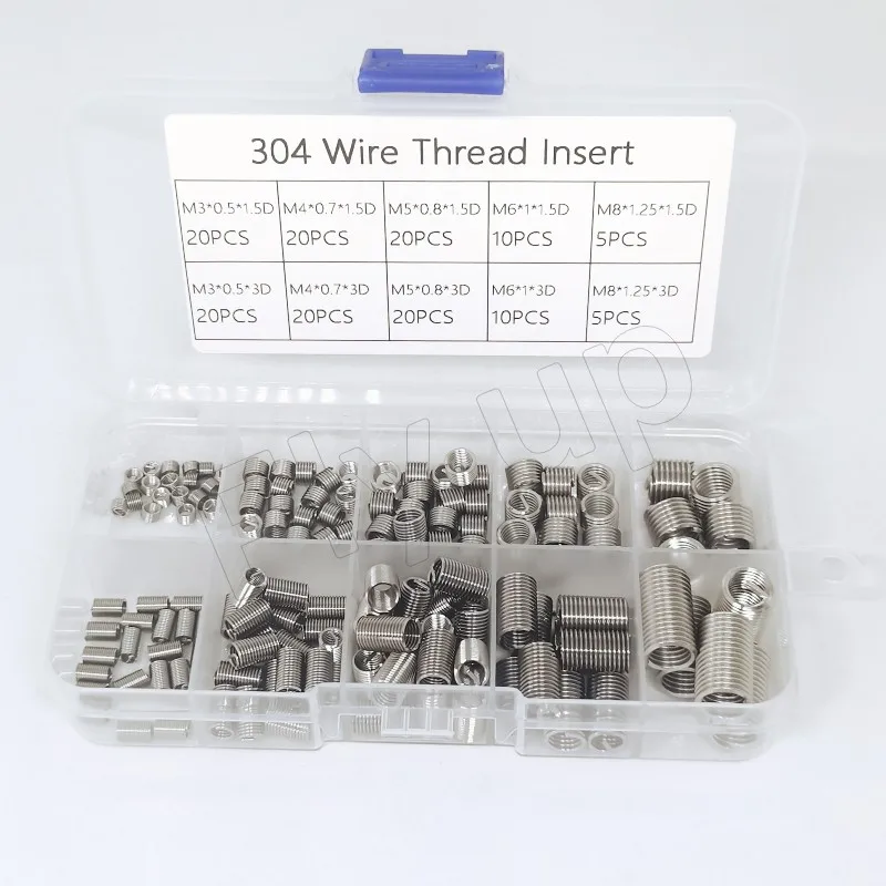 150Pcs Helicoil Wire Thread Repair Inserti Kit Set M3M4 M5 M6 M8 Boccole Filettate In Acciaio Inossidabile Elementi Di Fissaggio Per Il Recupero Del F