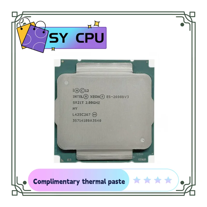 Processore Xeon E5 2698B V3 Usato Sr21T 2.0Ghz 16 Core 135W 40M Socket Lga 2011-3 Cpu E5 2698 Bv3