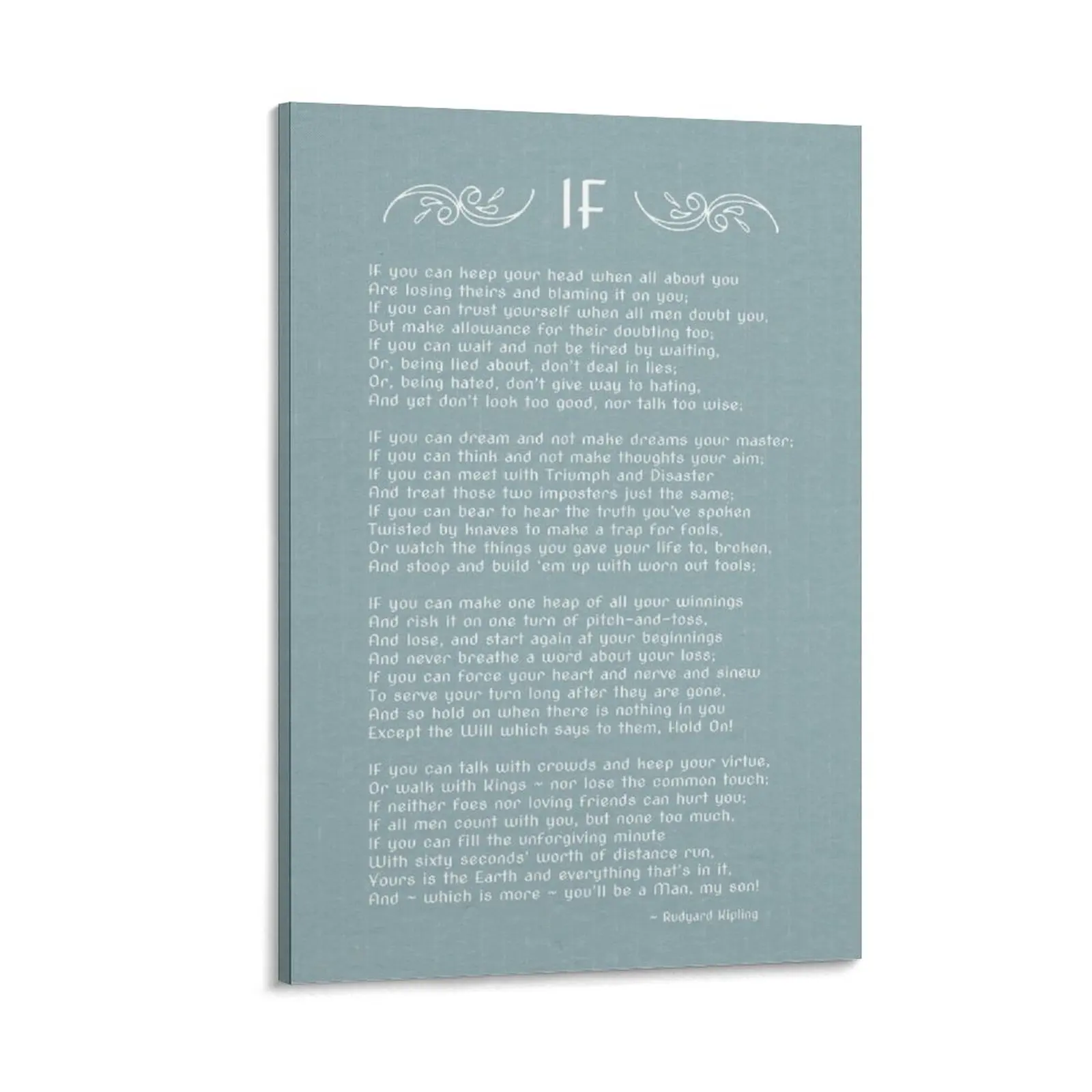 The Rudyard Kipling Poem If Canvas Painting Wall Art Canvas Painting Bedroom Deco Decor For Room