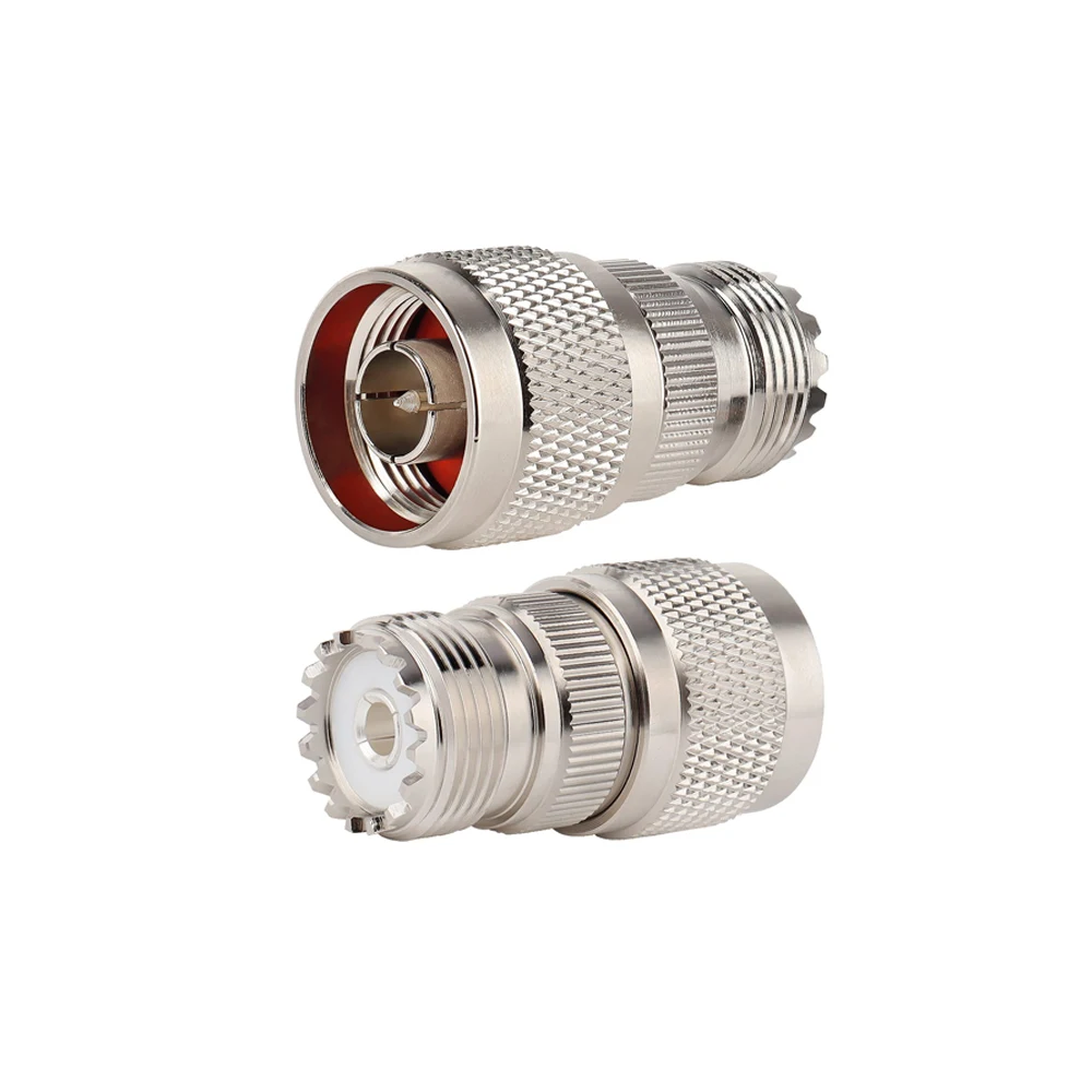 2Pcs N Male To Uhf Female Adapter N Connector To Pl-259 So-239 Coax Rf Coaxial Cable Connectors Antenna Accessories