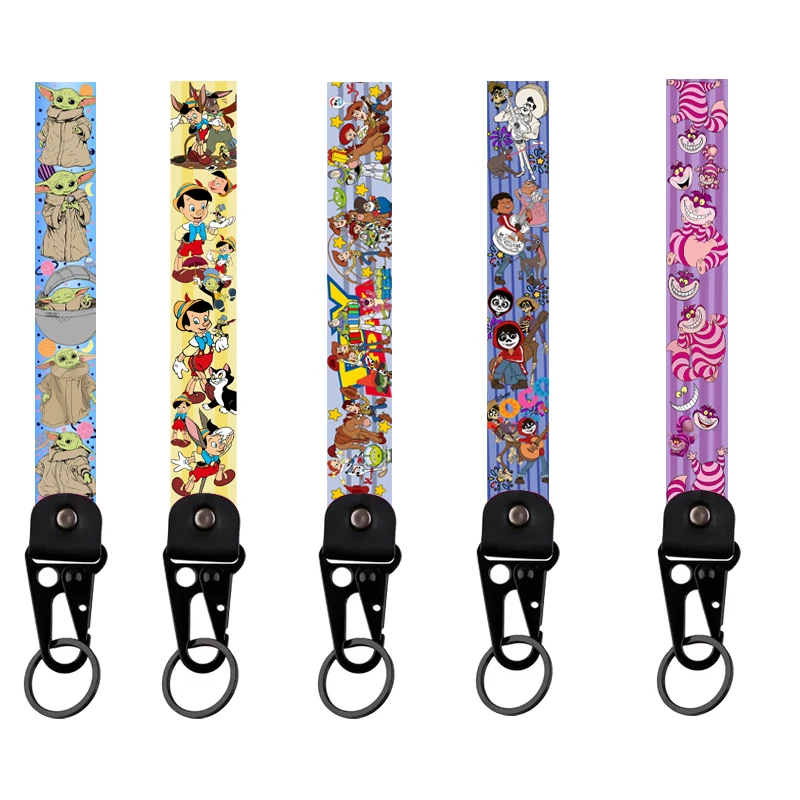 D1871 Movie Yoda Baby Toy Story Cheshire Cat Key Fobs Holder Portachiavi Per Moto Portachiavi Cartoon Key Tag Bags Chaveiro