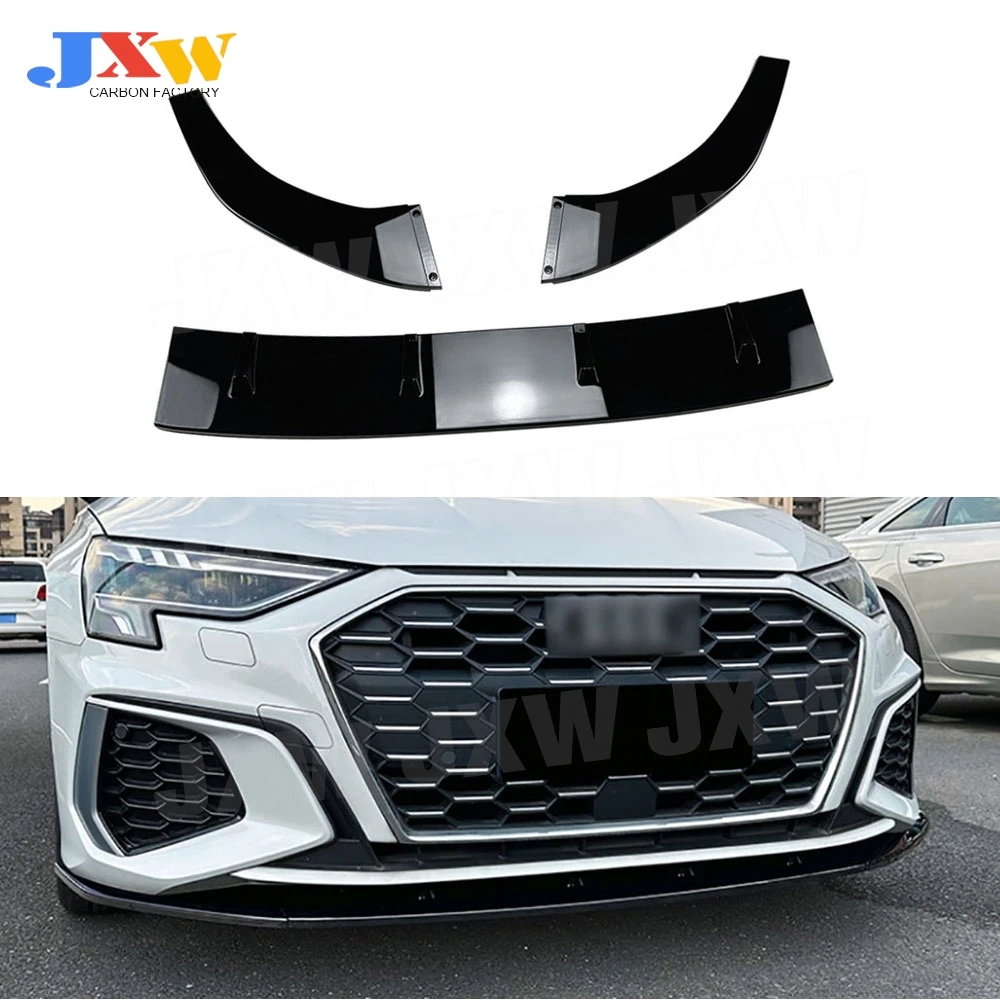 Per Audi A3 S3 8Y 2021 + Abs Paraurti Anteriore Lip Spoiler Chin Car Bumper Guard Body Kit Car Styling