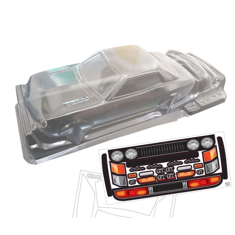 Scala 1/10 Celica 1600 Gt Clear Lexan Body Shell Con Spoiler Posteriore + Fibbia Leggera Per Rc Drift Car Racing Tamiya Tt02 Kyosho Fazer