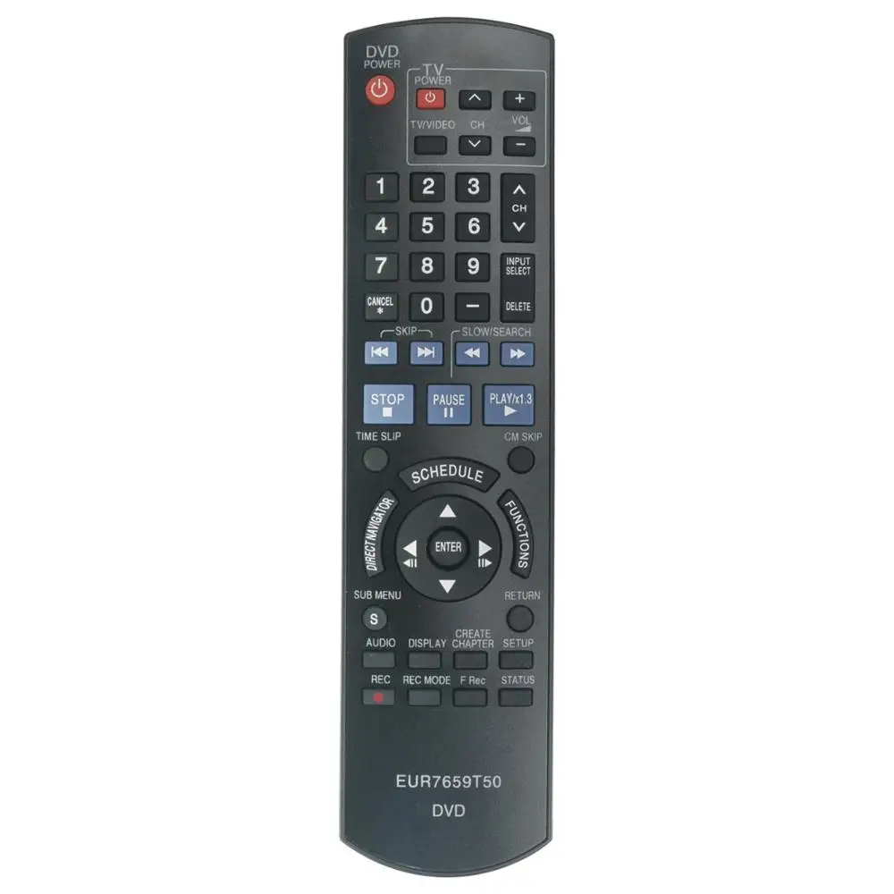 Nuovo Telecomando Eur7659T50 Per Panasonic Dvd Recorder (Dvdr) Dmrez17P Dmrez17 Dmrez17K Dmrez17Pk Dmrez17S Dmrez37Vk Dmrez37V