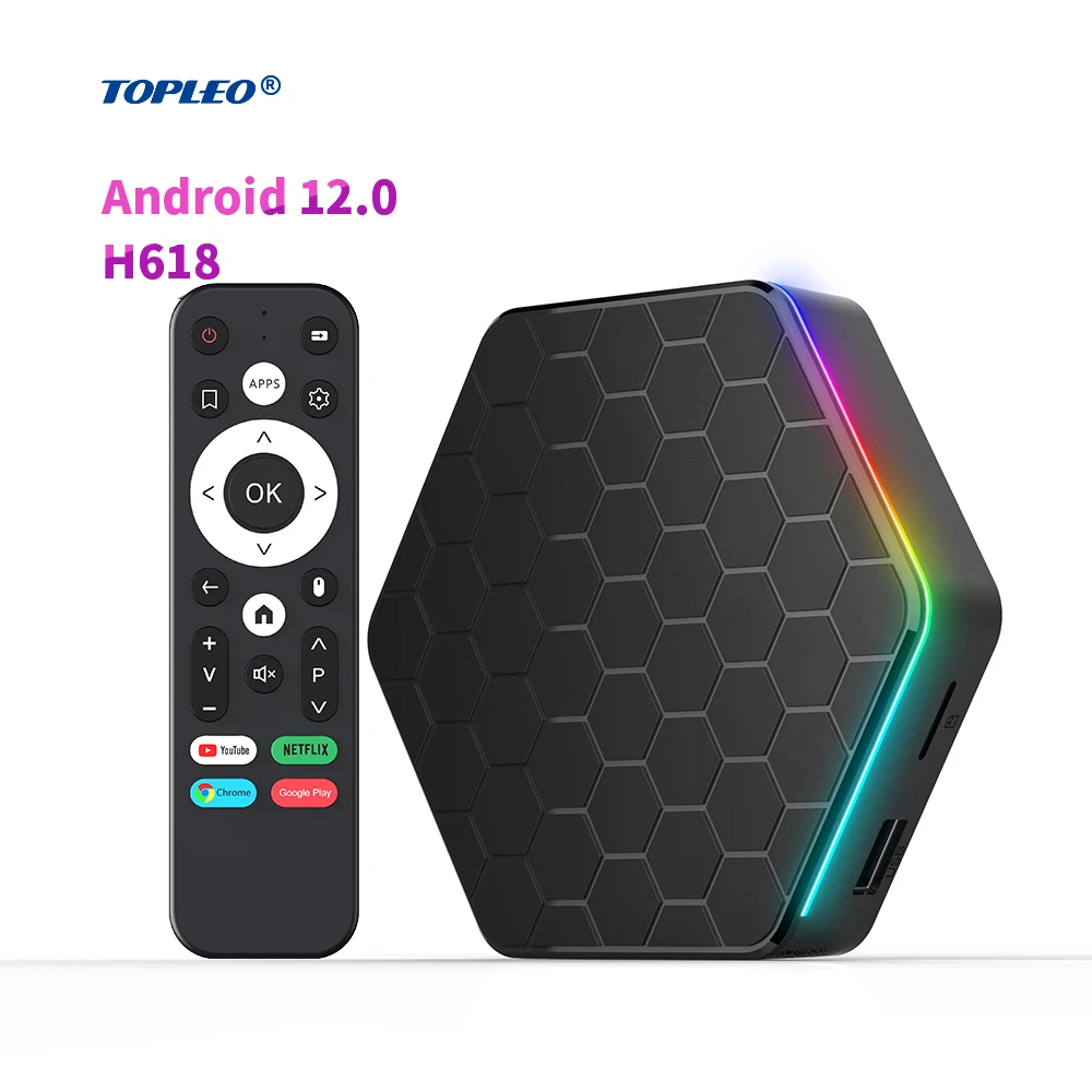 Topleo Smart Android Tv Box T95Z H618 Rgb Light Wifi 6 Hd 6K T95Z Plus Android 12 Tv Box