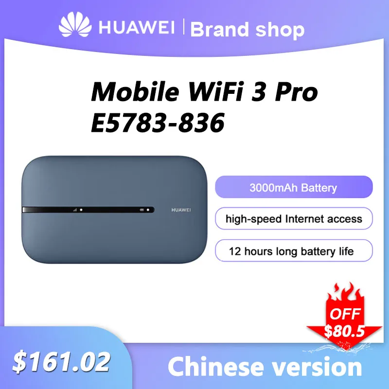 Originale Huawei Mobile Wifi 3 Pro Router E5783-836 Wireless Wifi Hotspot Pocket Mifi 300Mbps Sim Card Slot Repeater 3000Mah