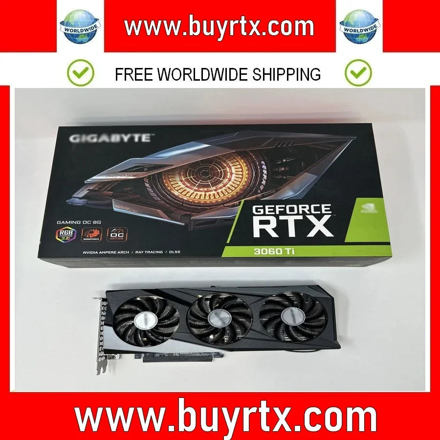 2024 Usato Gigabyte Geforce Rtx 3060 Ti (Rev 1.0) Gaming Oc 8Gb Gddr6 Scheda Grafica Usata