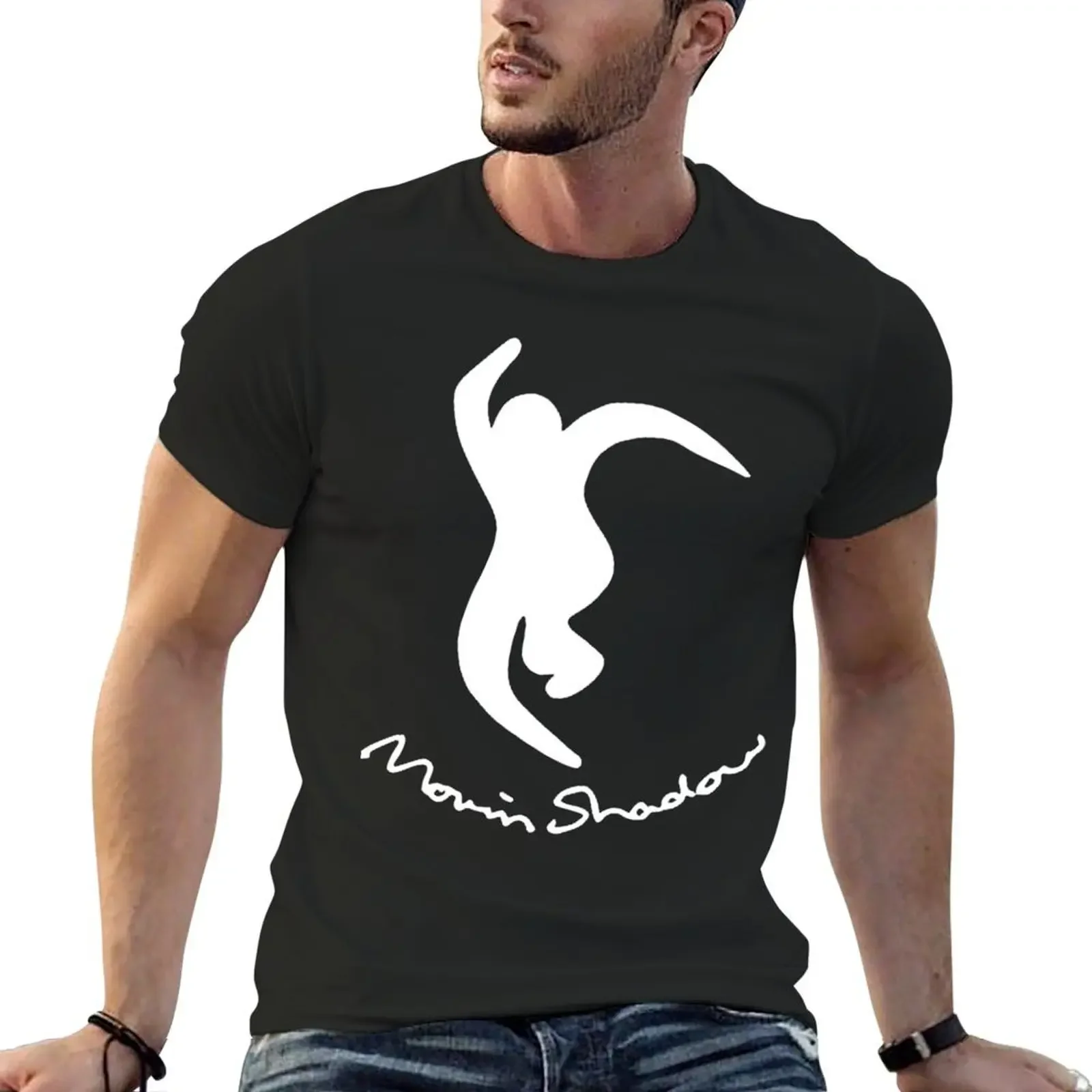 Maglietta Da Uomo Nuova Estate 2024 Moving Shadow Corsivo Logo Estetica T-Shirt Da Uomo Maniche Corte Top In Puro Cotone Streetwear