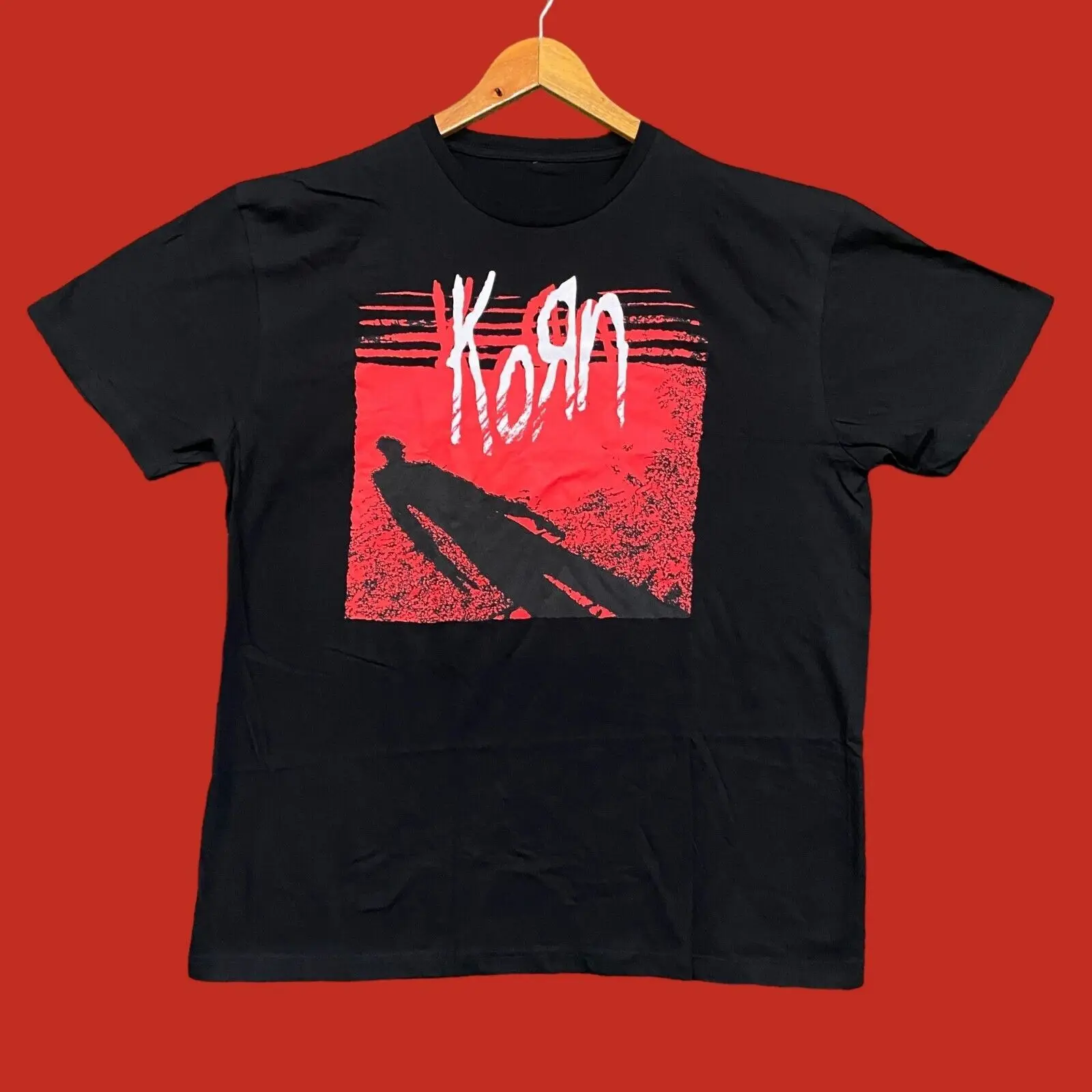 Maglietta Korn Shadow Man Rock Taglia Extra Large Maniche Lunghe O Corte