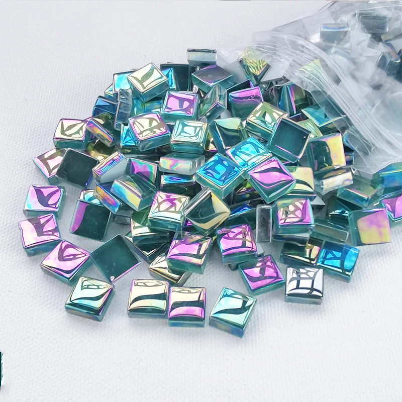 100 Grammi Ab Color Mosaic Tiles 1*1Cm Cube Square Glass Crystal Craft Bambini Fai Da Te Creazione Di Accessori