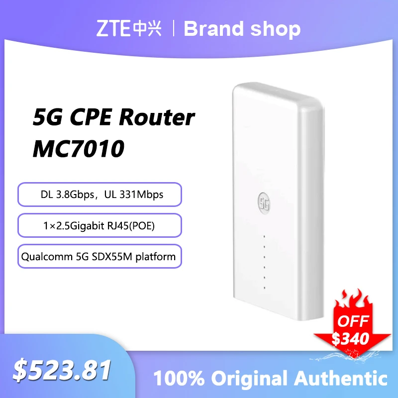 Originale Zte Mc7010 Sblocca Router Wifi Wireless Esterno Qualcomm 5G Sub6 + 4G Lte 5G Nr Nsa + Sa Ripetitore Amplificatore Di Rete Extender