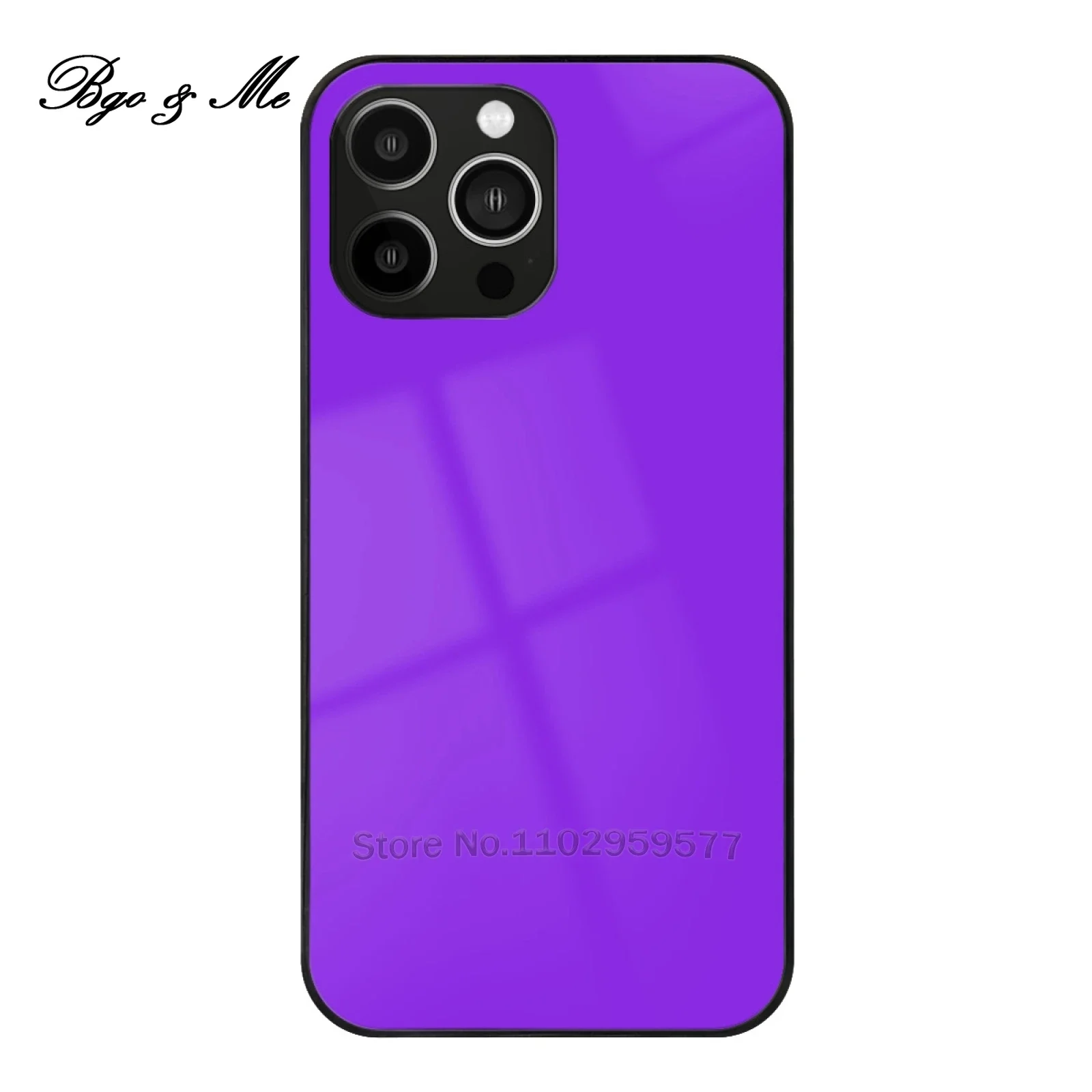 Collection Love Purple Violet-Custodia In Vetro Temperato Viola Neon Per Iphone 15 14 13 12 Pro Max Purple