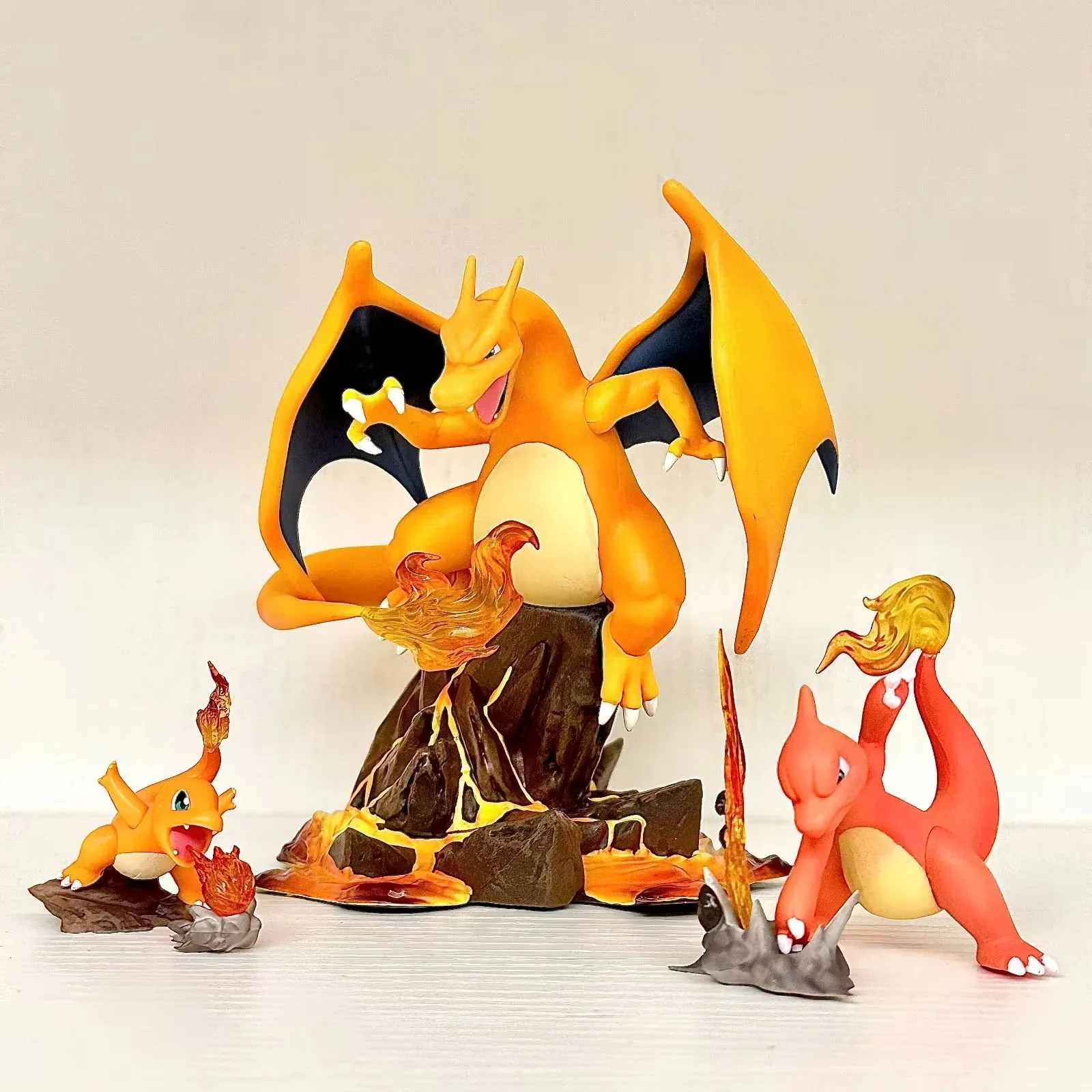 Anime Pokemon Charmander Charizard Dracaufeu Charmeleon Evolution Ver. Action Figure In Pvc Gioco Statua Modello Da Collezione Giocattoli Bambola