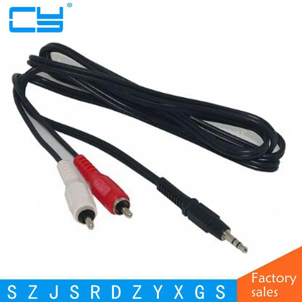 New 5Ft 1.5 M 3.5Mm Maschio Jack Av 2 Rca Stereo Musica Cavo Audio Per Mp3 Pod Telefono Tv Audio Altoparlanti