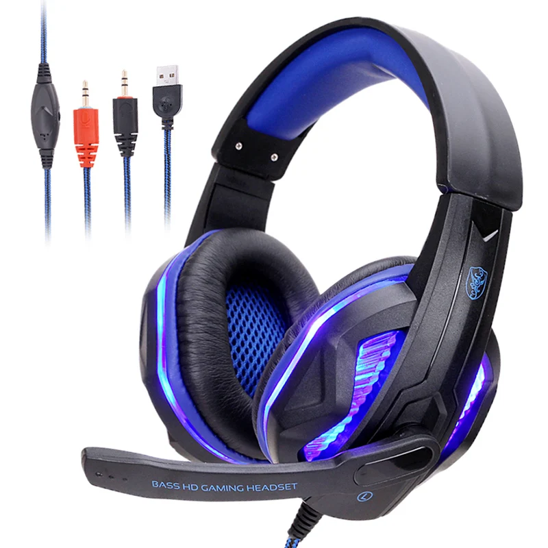 La Nuova Cuffia Avricolare Professionale Di Gioco Ha Condotto La Luce Con Il Microfono Bass Hd Stereo Computer Auriculares Para Juegos Per Pc Ps4 Xbox
