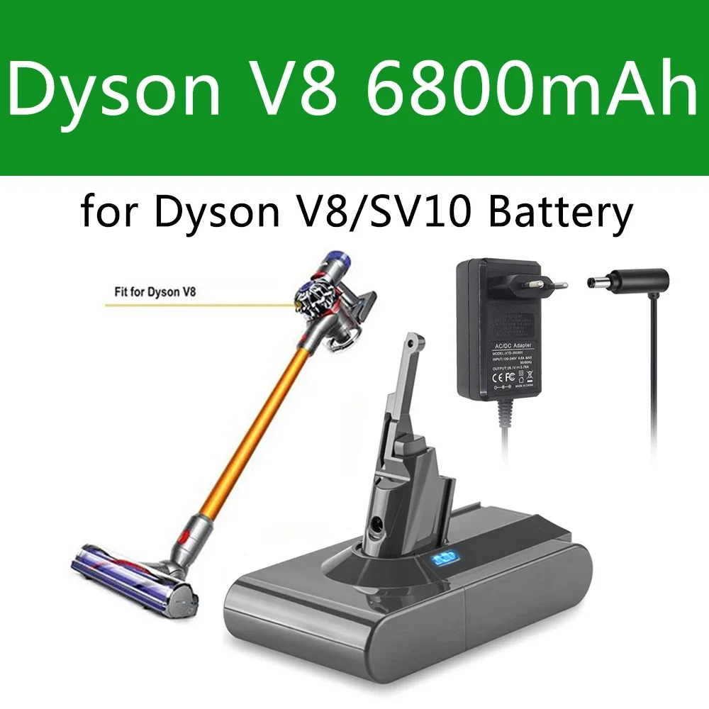 Batteria Dyson Sv10 21.6V Per Batteria Ricaricabile Dyson V8 Per Dyson V8 Absolute Fluffy/Animal Li-Ion Aspirapolvere Caricabatterie