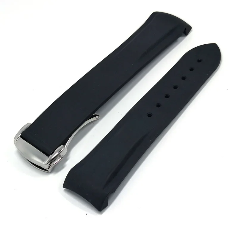 Cinturino Accessori Cintura 20 22Mm Per Omega Seamaster 300 Speedmaster Railmaster Bracciale Cinturino In Gomma Uomo Fibbia In Silicone