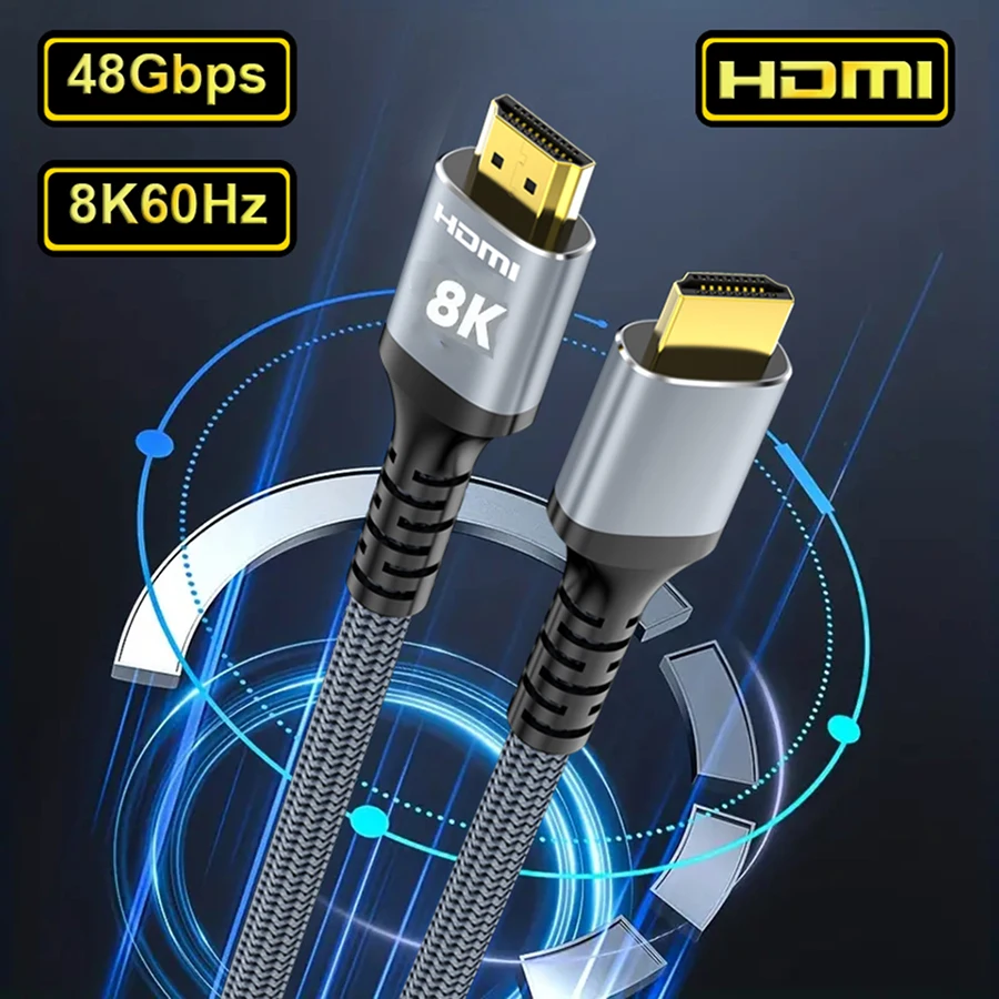 Cavi Farreach 8K Hdmi 2.1 Cavo Intrecciato Ad Alta Velocità 48Gbps Compatibile Con Roku Tv/Ps5/Ps4/Hdtv/Rtx 4K @ 120Hz 8K @ 60Hz