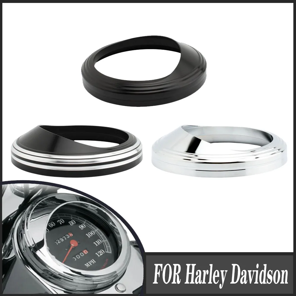 Per Harley Davidson Fat Boy Dyna Road King Softail Alluminio 5 "Tachimetro Gauge Lunetta Visiera Trim Ring Cover