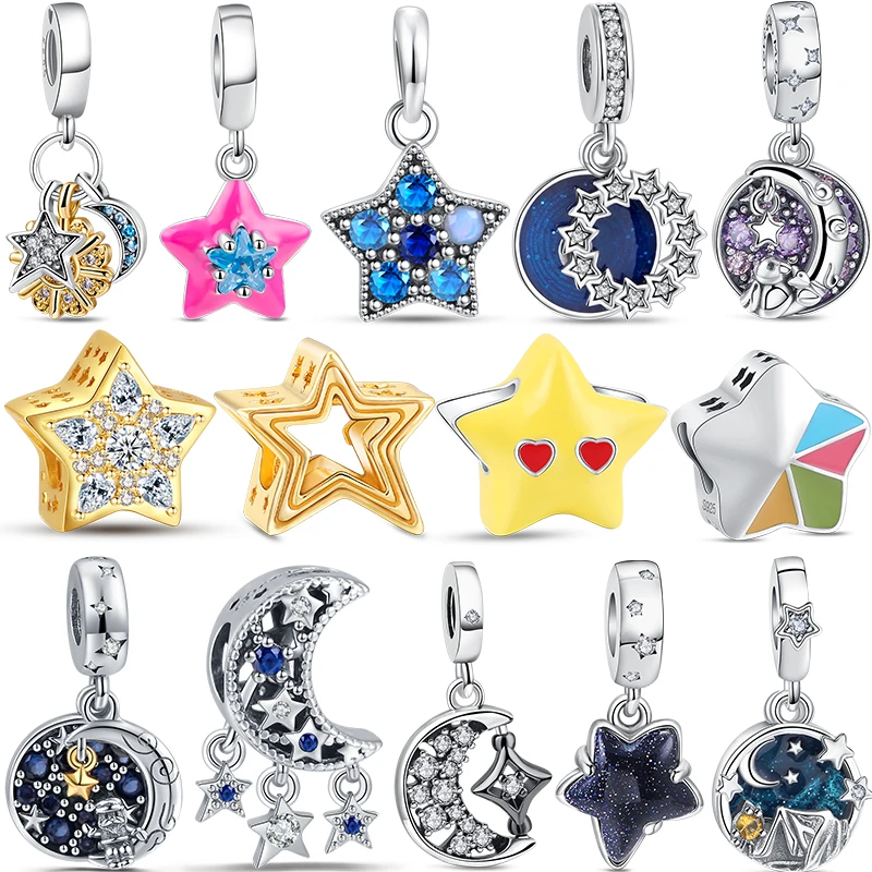 Shining Star Series Starfish Pendent Charms 925 Sterling Silver Fit Bracciale Pandora Originale Per Donna Fashion Beads Fine Gifts