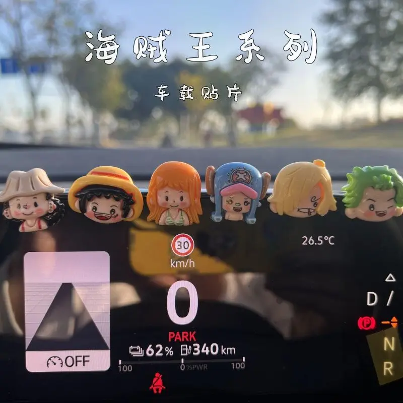 One Piece Anime Q-Version Rufy Zoro Action Figure Avatar Resin Portachiavi Fai Da Te Accessori Per Capelli, Accessori Per Auto Console Centrale