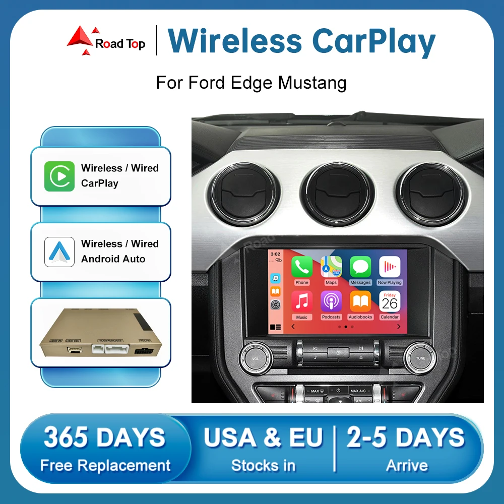 Road Top Wireless Apple Carplay Android Auto Per Ford Edge Mustang Sync 2 System Con Mirror Link Airplay Car Play Funzioni